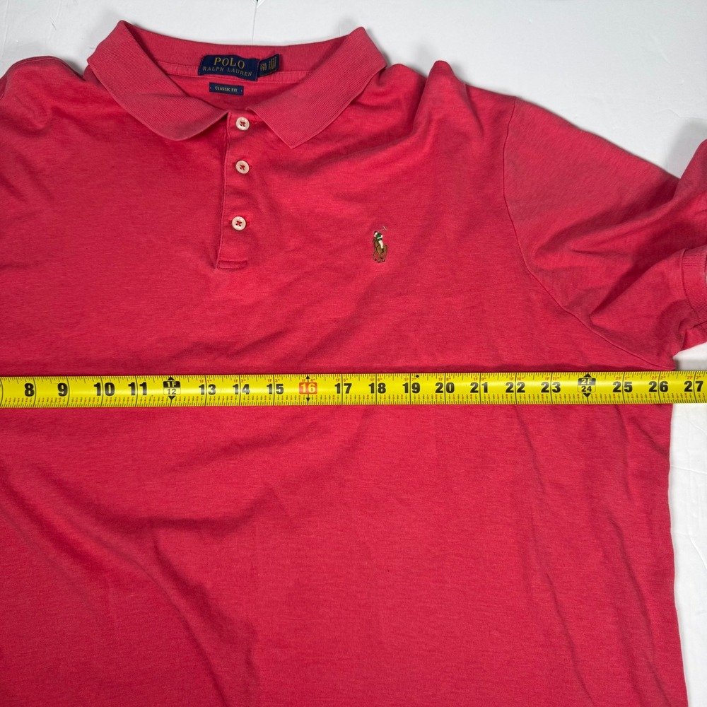 Polo Ralph Lauren Polo Mens XXL Pink Classic Fit Short Sleeve Jersey Shirt - Picture 10 of 11